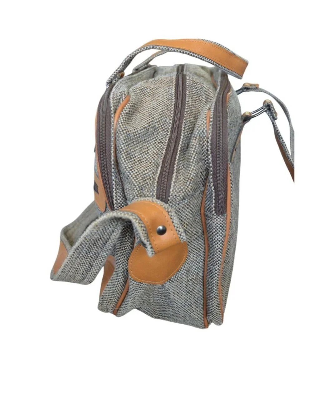 Vintage Pierre Cardin English Tweed Leather Travel Carry On Bag Gentlemancore